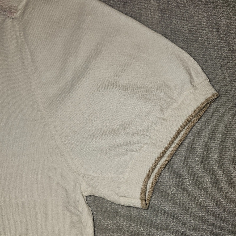 CADOGAN Men's Luxury White Linen Cotton Blend Short Sleeve Knit Brixton Medium - Picture 9 of 14
